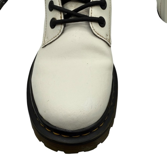DOC MARTENS DR. MARTENS WHITE LEATHER COMBAT BOOTS – WOMEN’S SIZE 9 - Picture 5 of 7